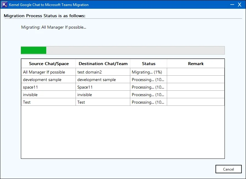 google chat to teams migration process