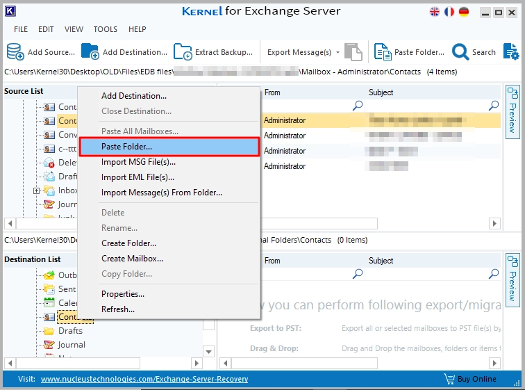 select Paste Folder