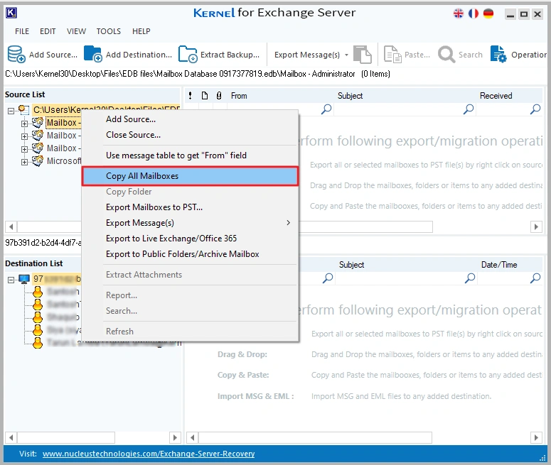 copy source mailboxes