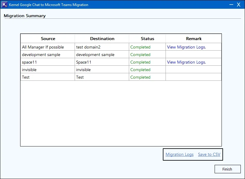 view migration report