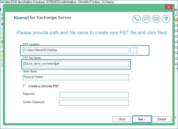 provide destination path