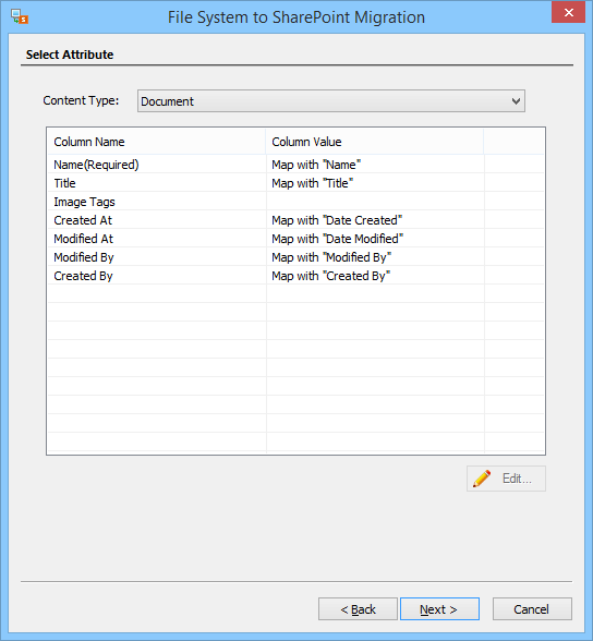 Select the attributes to restore in Teams