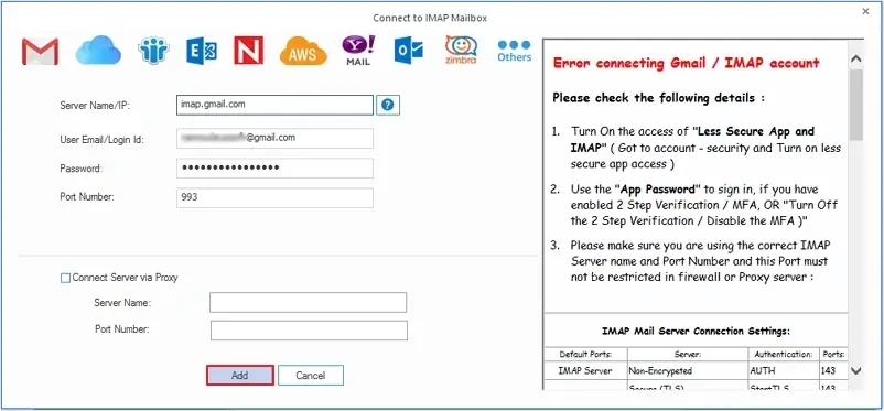Provide your Gmail account details