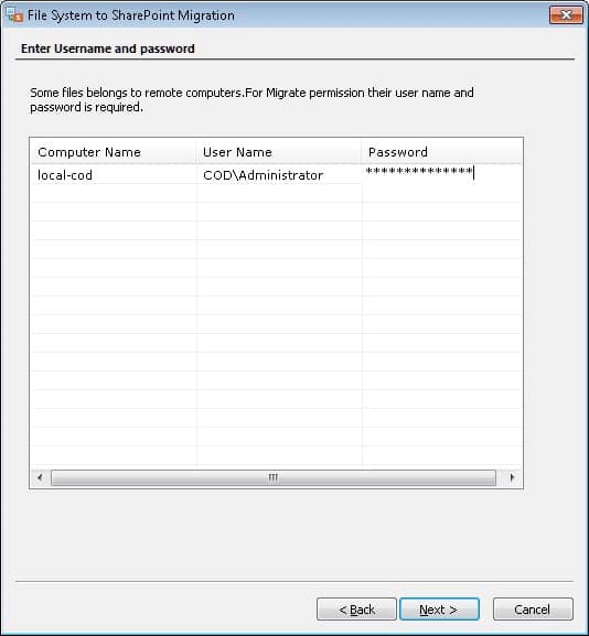 to provide the login credentials of a user