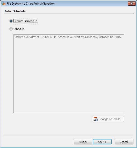 select whether you want to execute the process 