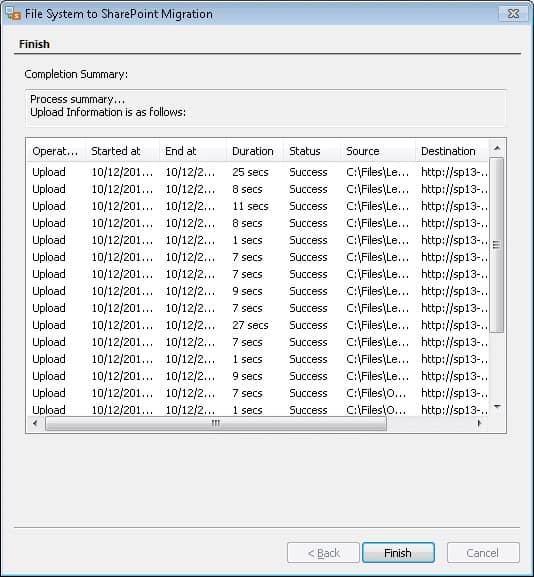 upload documents to SharePoint process complete