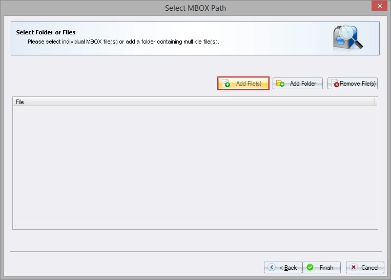 click on add files