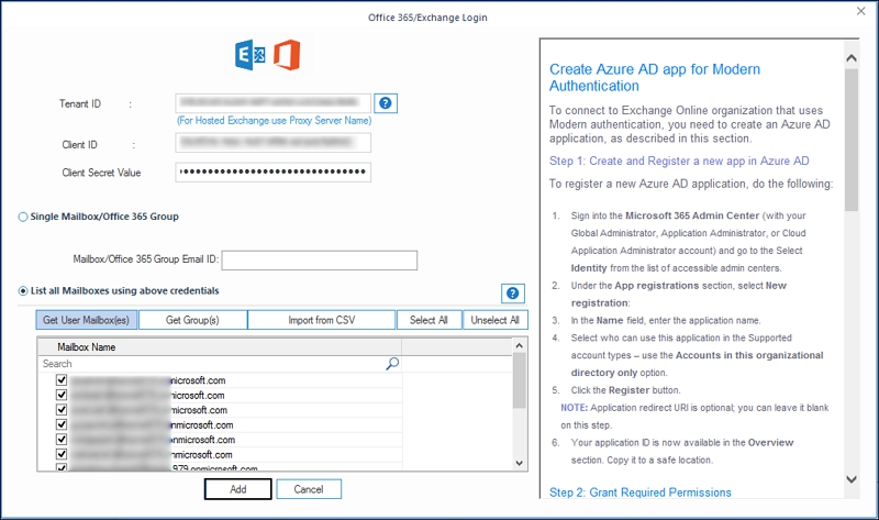 Enter the details like Tenant ID, Client ID, Client Secret Value