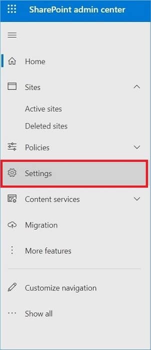 Click Settings