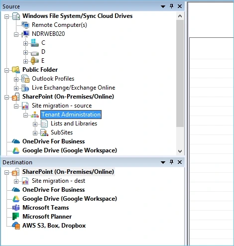 Double click the project name to view the added sites