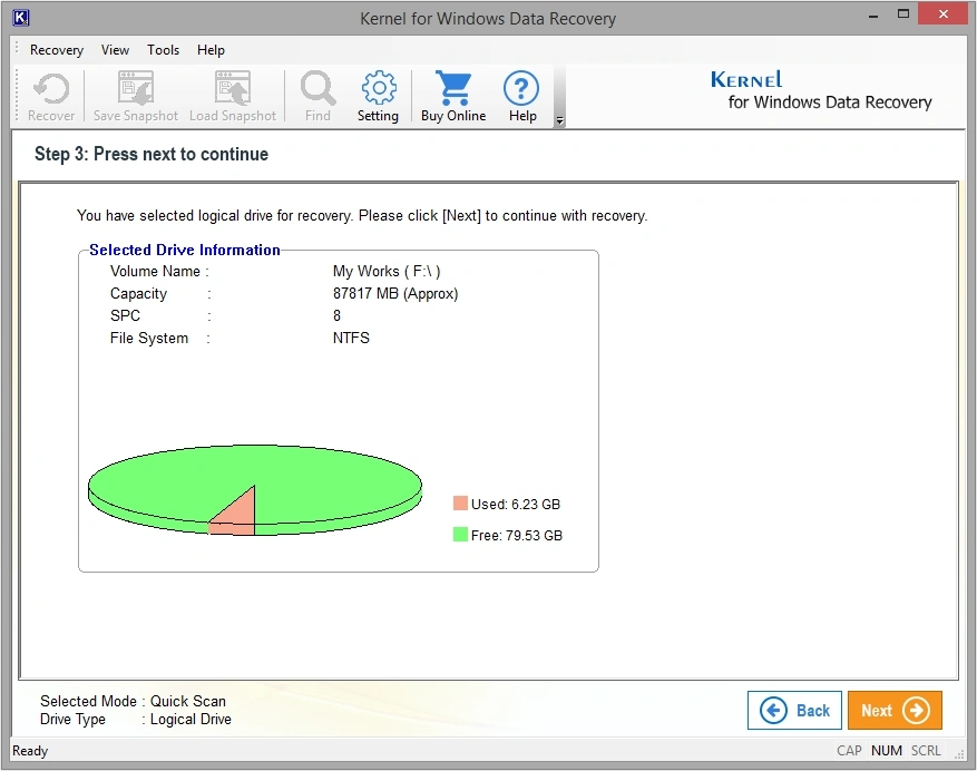 click on the next button