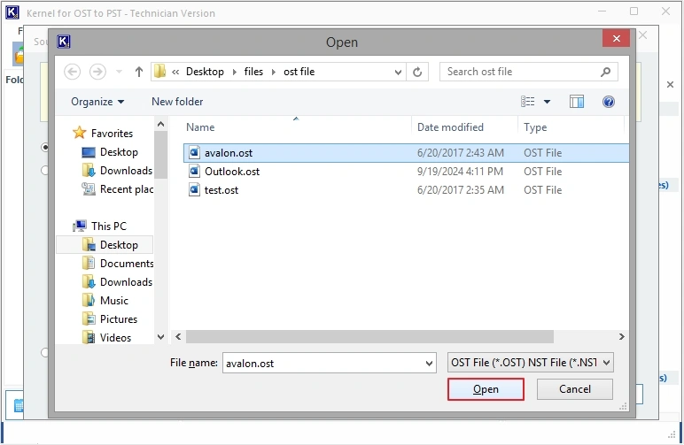 select ost file