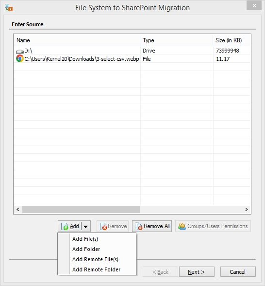 add files or folders then click on the Next.