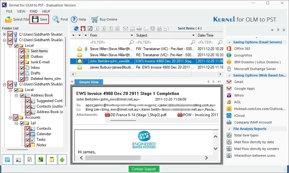 select any file and preview it then click on save
