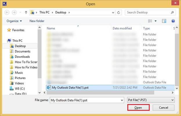 Select single or multiple PST files