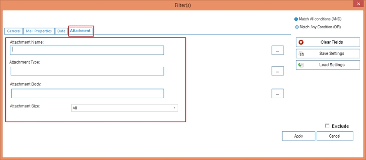 Attachment filter