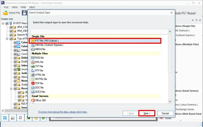 Select Saving Option