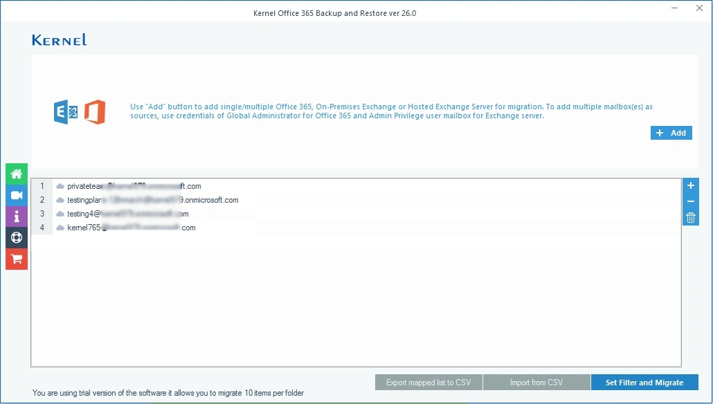 click set filter and migrate
