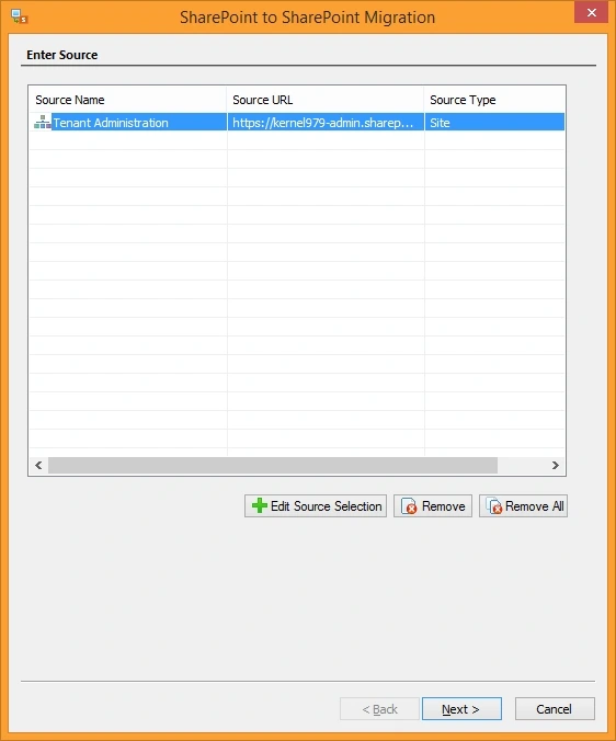 Now Enter Source window shows Source Name