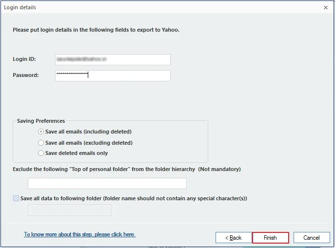 enter login details