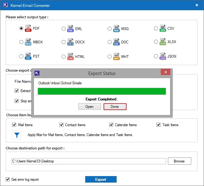 ost to pdf conversion completed
