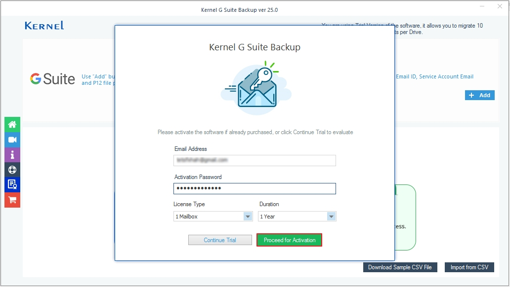 Input the credentials of the tool that you got after purchasing the license