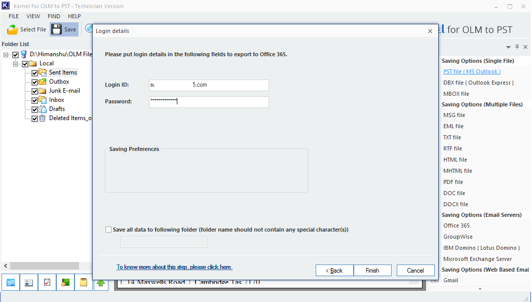 Enter Office 365 credentials