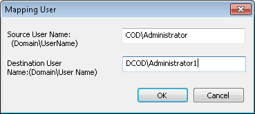 add the source username and the destination usernamehe source and destination user named are lis