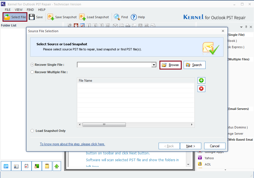 Select “Recover Single File” or “Recover Multiple File