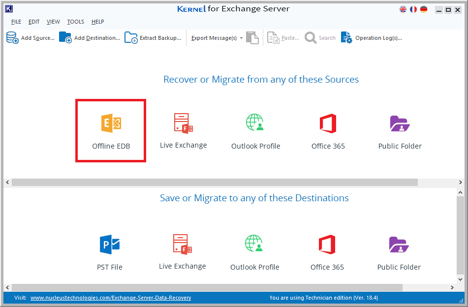 click Offline EDB to add as source