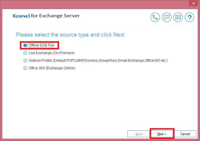 Select the EDB scanning mode