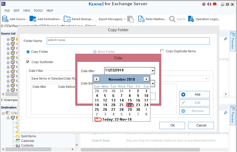 Click OK to finish the export process