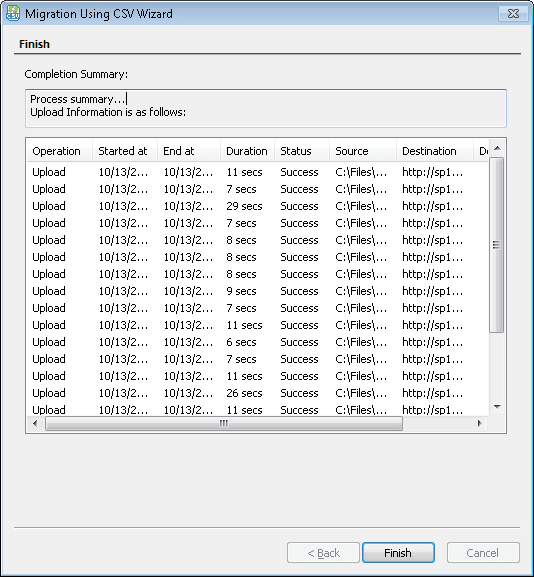 Click Finish to complete the process