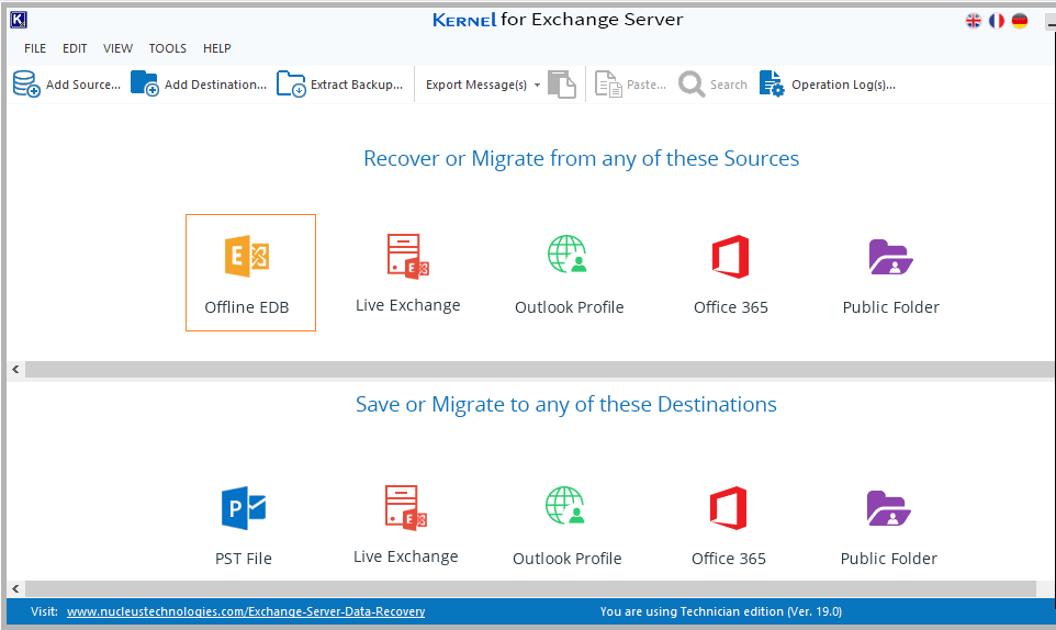 Click on Offline EDB option