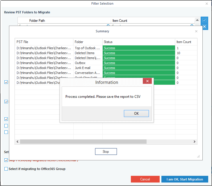 import process will start