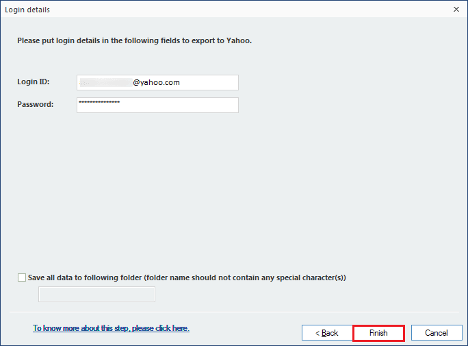 click Finish. And the process of conversion begins