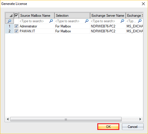 select user mailboxes