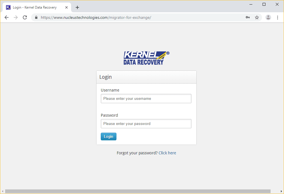 login credentials which you get from the support team