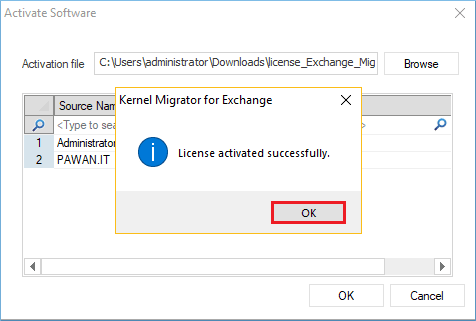 License Activated successfully Click OK
