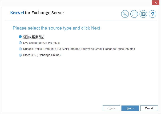please select the source type and click next