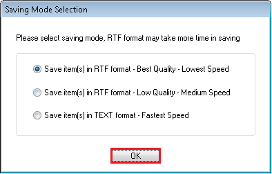 Select the saving format