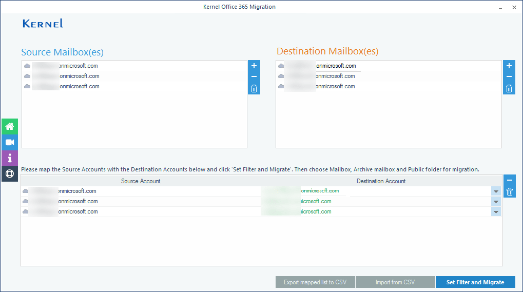 click Set Filter and Migrate