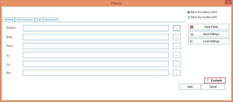 Exclude filters