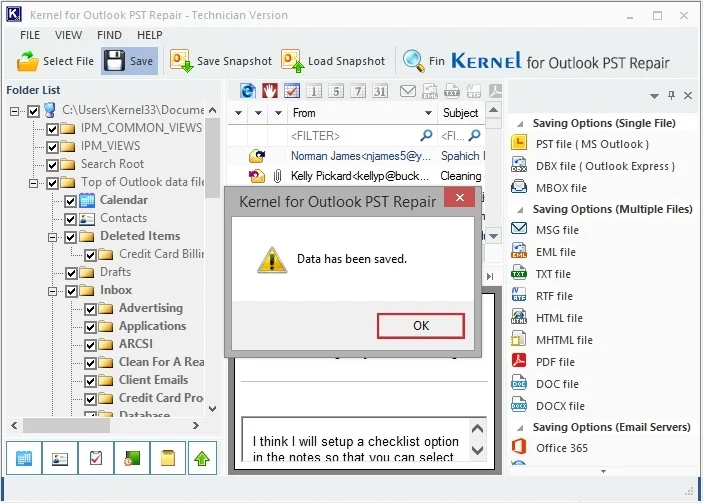 pst files imported to yahoo successfully
