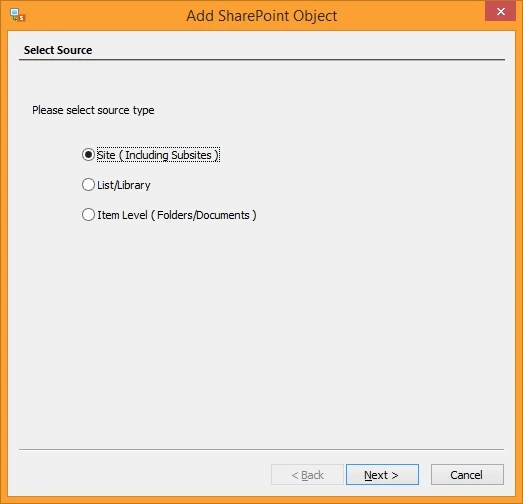 Choose a migration option then click Next