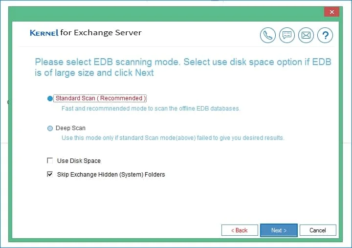select scanning mode