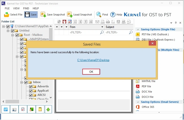 ost to pdf conversion completed