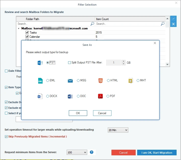 select pst format