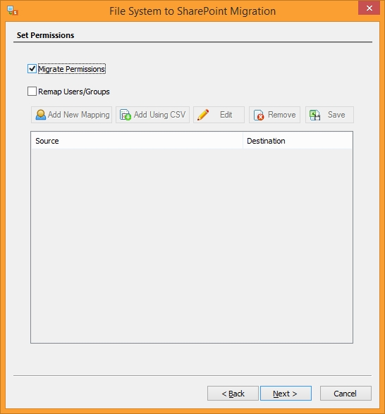 Select Migrate Permissions option