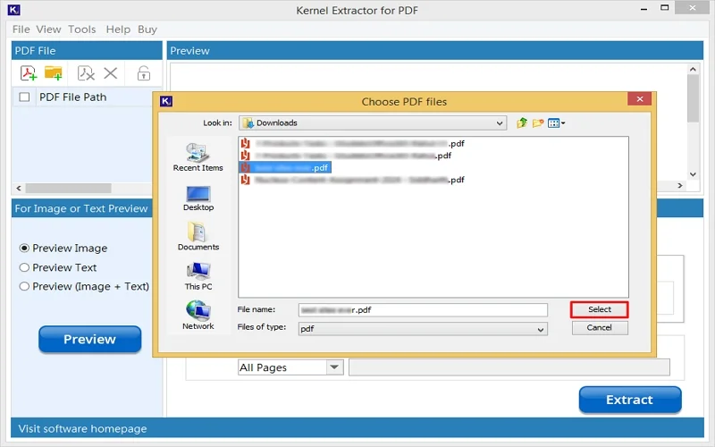 click on select to add pdf